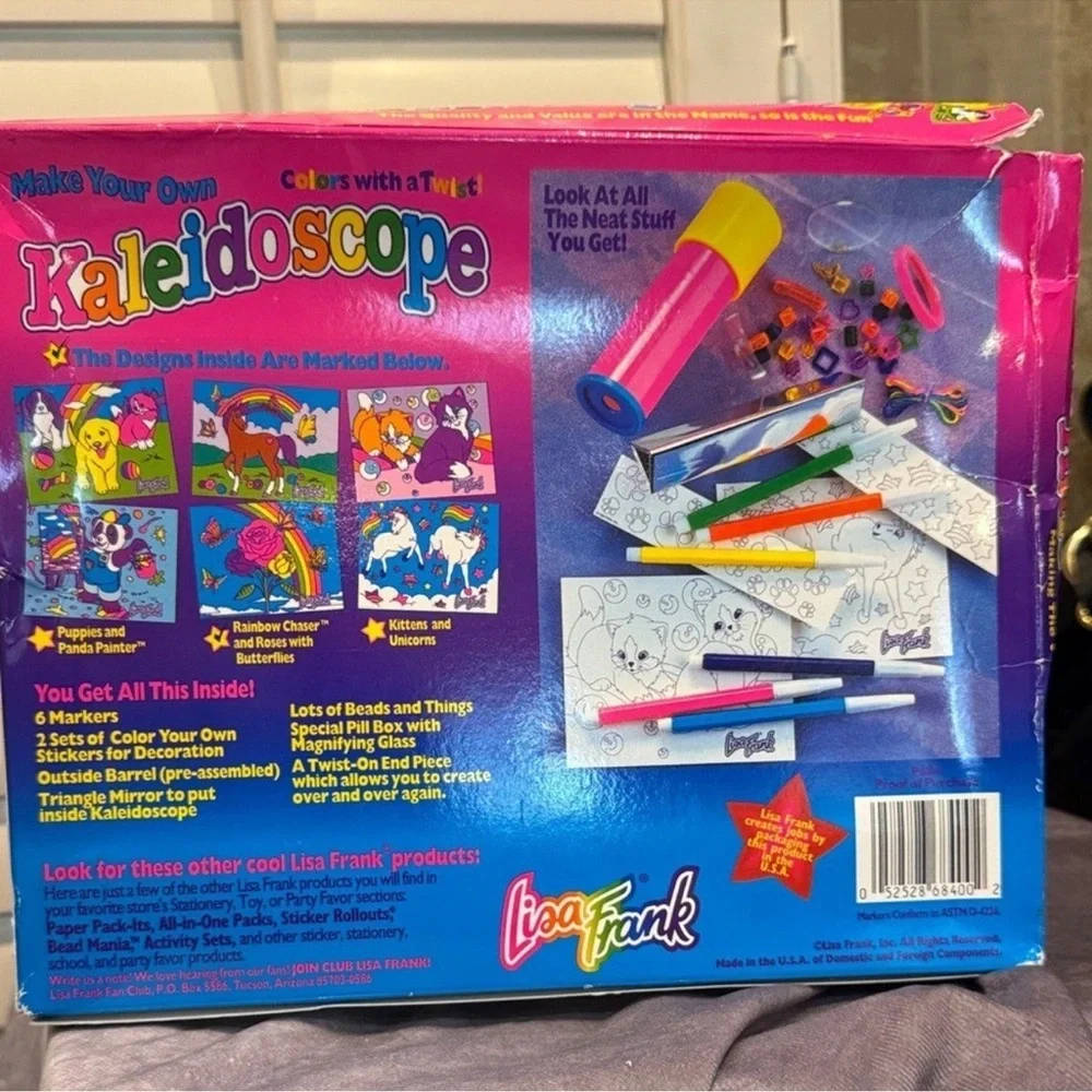 Vintage Lisa  Frank Colorful Kaleidoscope‎ Kit - Pink, Blue, Yellow